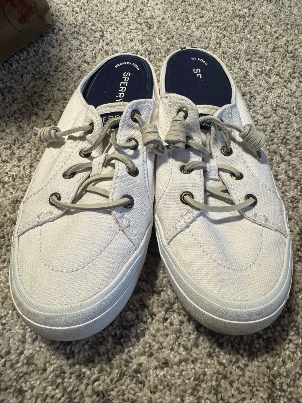 Sperry women’s  White Canvas Slip-On Sneakers
